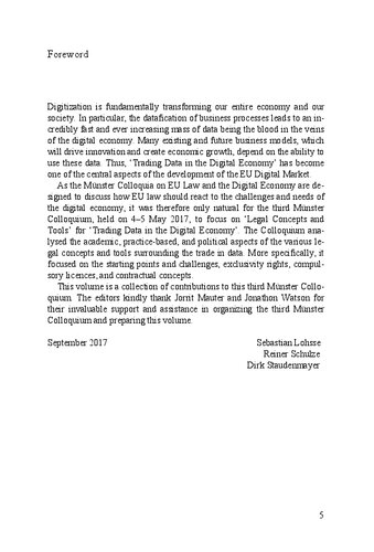 Trading Data In The Digital Economy Legal Concepts And Tools Mnster Colloquia On Eu Law And The Digital Economy Iii Stefan Lohsse Reiner Schulze Dirk Staudenmayer Editors