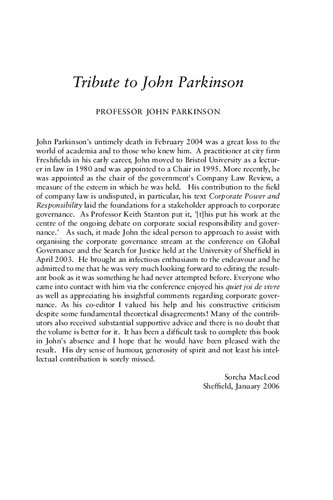 Global Governance And The Quest For Justice Volume Ii Corporate Governance Sorcha Macleod Editor