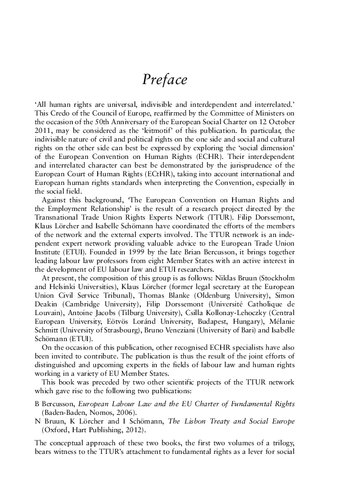The European Convention On Human Rights And The Employment Relation Filip Dorssemont Klaus Lrcher Isabelle Schmann Editors