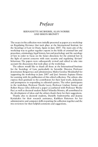 Regulating Deviance The Redirection Of Criminalisation And The Futures Of Criminal Law Bernadette Mcsherry Alan Norrie Simon Bronitt Editors