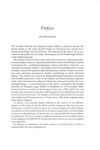 Labour Law Fundamental Rights And Social Europe Swedish Studies In European Law Volume 4 Mia Rnnmar Editor