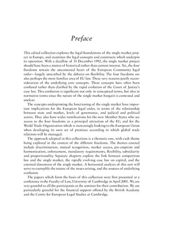 The Law Of The Single European Market Unpacking The Premises Catherine Barnard Joanne Scott Editors