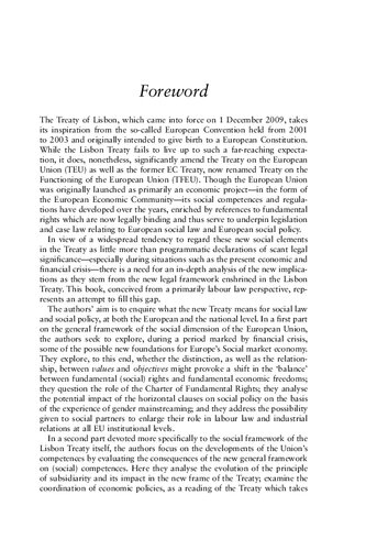 The Lisbon Treaty And Social Europe Niklas Bruun Klaus Lrcher Isabelle Schmann Editors