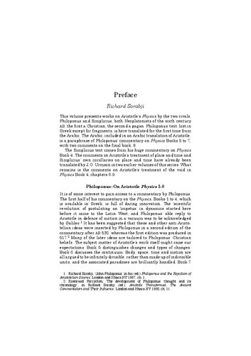 Philoponus On Aristotle Physics 58 With Simplicius On Aristotle On The Void Paul Lettinck Jo Urmson
