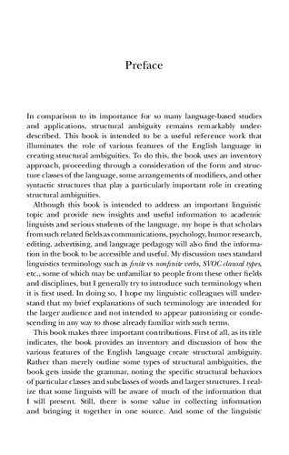 Structural Ambiguity In English An Applied Grammatical Inventory Dallin D Oaks