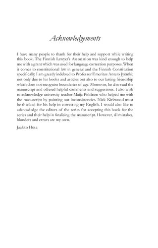 The Constitution Of Finland A Contextual Analysis Jaakko Husa