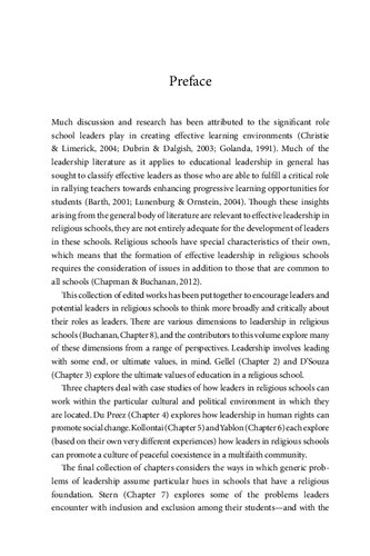 Leadership And Religious Schools International Perspectives And Challenges Michael T Buchanan Editor