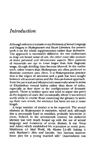 Shakespeares Sexual Language A Glossary Gordon Williams