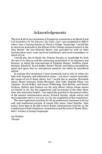 Simplicius On Aristotle On The Heavens 317 Ian Mueller