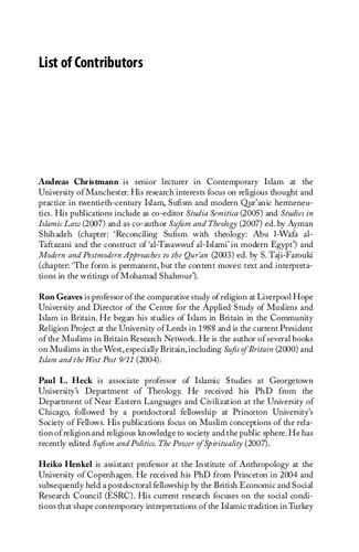 Sufism Today Heritage And Tradition In The Global Community Catharina Raudvere Leif Stenberg Editors