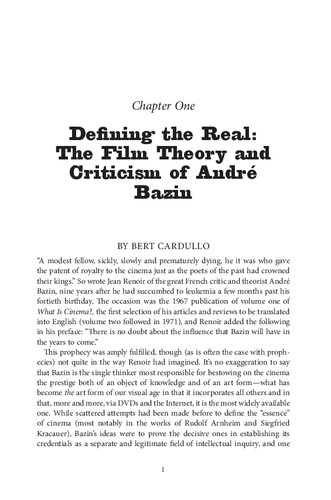 Andr Bazin And Italian Neorealism Bert Cardullo Editor