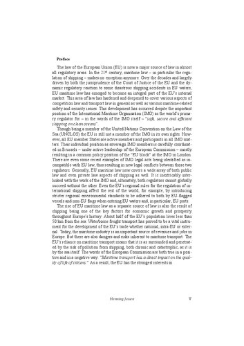 Eu Maritime Transport Law Henning Jessen Michael Jrgen Werner Editors