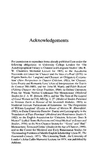 Chaucer And Langland Historical And Textual Approaches George Kane