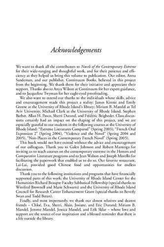 Novels Of The Contemporary Extreme Alainphilippe Durand Naomi Mandel Editors