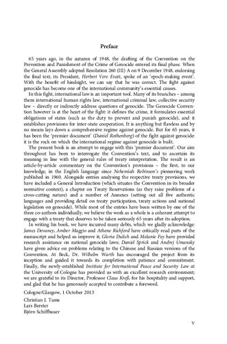 Convention On The Prevention And Punishment Of The Crime Of Genocide A Commentary Christian J Tams Lars Berster Bjrn Schiffbauer