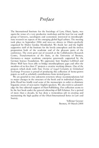 Contractual Certainty In International Trade Empirical Studies And Theoretical Debates On Institutional Support For Global Economic Exchanges Volkmar Gessner Editor
