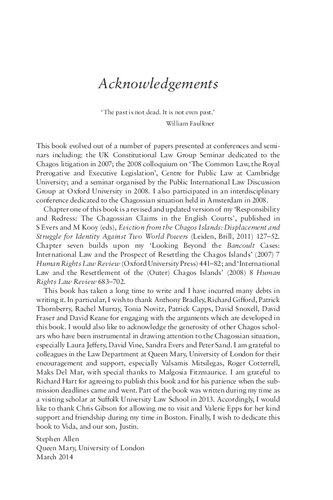 The Chagos Islanders And International Law Stephen Allen