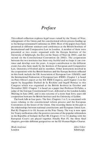The Treaty Of Nice And Beyond Enlargement And Constitutional Reform Mads Andenas John A Usher Editors