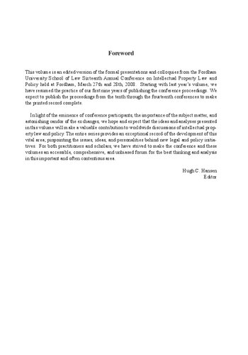 Intellectual Property Law And Policy Volume 11 Hugh C Hansen Editor
