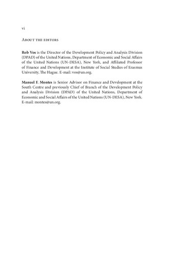 Retooling Global Development And Governance Rob Vos Manuel F Montes Editors