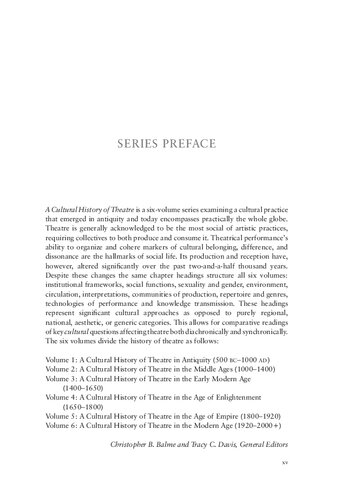 A Cultural History Of Theatre In The Age Of Empire Volume 5 Peter W Marx Editor