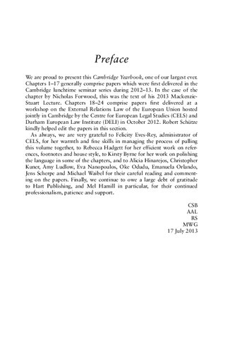 The Cambridge Yearbook Of European Legal Studies Volume 15 20122013 Catherine Barnard Albertina Albors Llorens Marcus Gehring Robert Schtze Editors