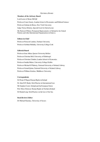 Irish Yearbook Of International Law Volume 7 2012 Fiona De Londras Siobhán Mullally Editors