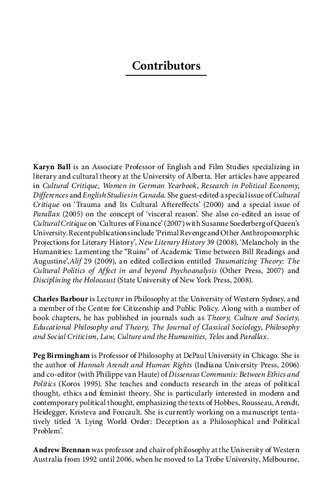 Action And Appearance Ethics And The Politics Of Writing In Hannah Arendt Anna Yeatman Phillip Hansen Magdalena Zolkos Charles Barbour Editors