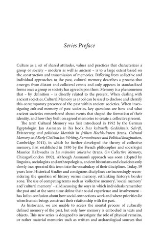 Cultural Memory And Identity In Ancient Societies Martin Bommas Editor