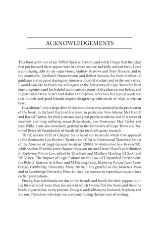 Unjust Enrichment In South African Law Rethinking Enrichment By Transfer Helen Scott