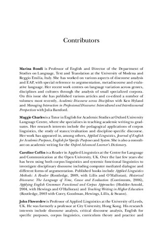 Academic Writing At The Interface Of Corpus And Discourse Maggie Charles Diane Pecorari Susan Hunston Editors