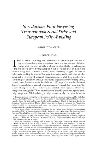Lawyering Europe European Law As A Transnational Social Field Antoine Vauchez Bruno De Witte Editors