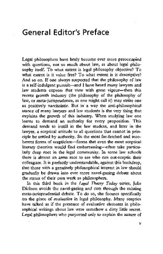 Evaluation And Legal Theory Julie Dickson