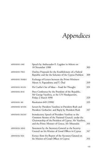 From The Presidents Office A Journey Towards Reconciliation In A Divided Cyprus George Vassiliou