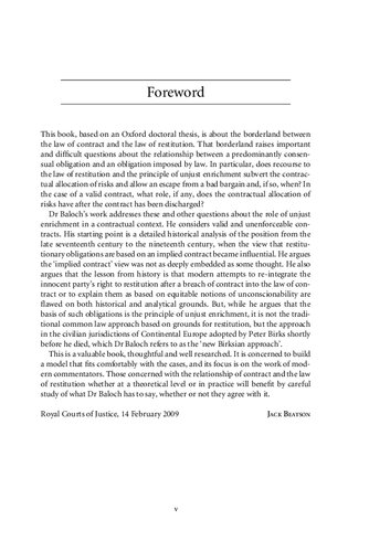 Unjust Enrichment And Contract Tariq A Baloch