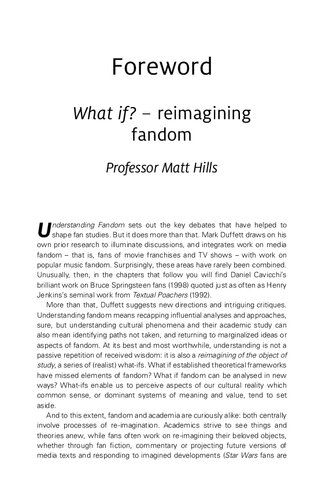 Understanding Fandom An Introduction To The Stud Mark Duffett