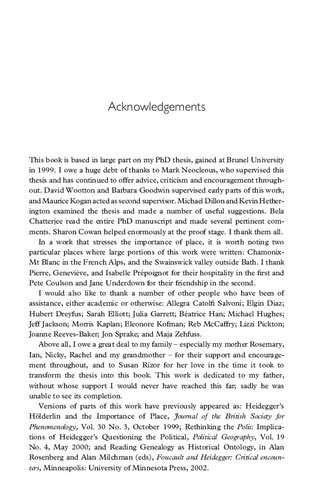 Mapping The Present Heidegger Foucault And The Project Of A Spatial History Stuart Elden