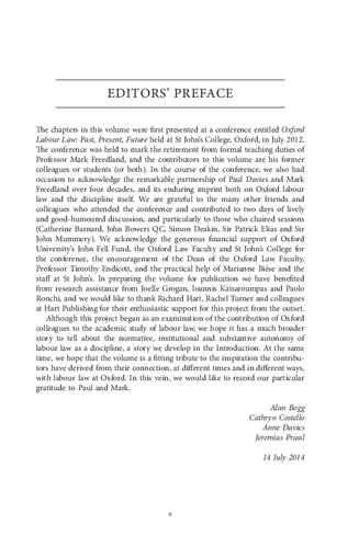 The Autonomy Of Labour Law Alan Bogg Cathryn Costello Acl Davies Jeremias Prassl Editors