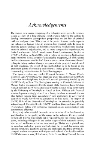 Criminal Evidence And Human Rights Reimagining Common Law Procedural Traditions Paul Roberts Jill Hunter Editors