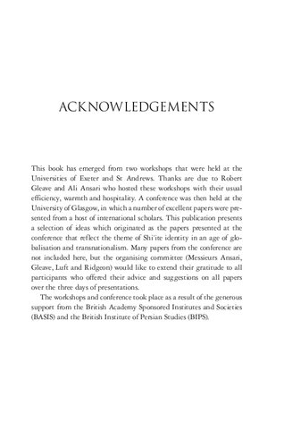 Shii Islam And Identity Religion Politics And Change In The Global Muslim Community Lloyd Ridgeon Editor