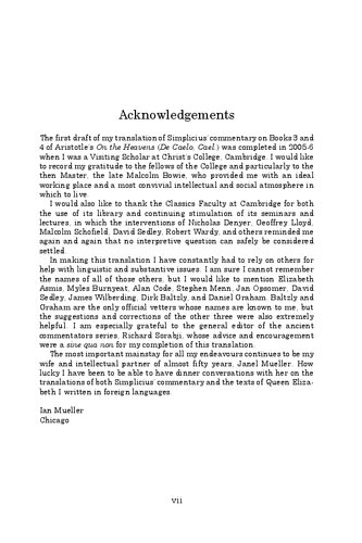 Simplicius On Aristotle On The Heavens 3746 Ian Mueller