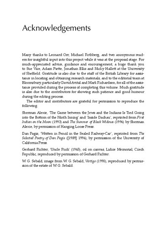 The Bloomsbury Companion To Holocaust Literature Jenni Adams Editor
