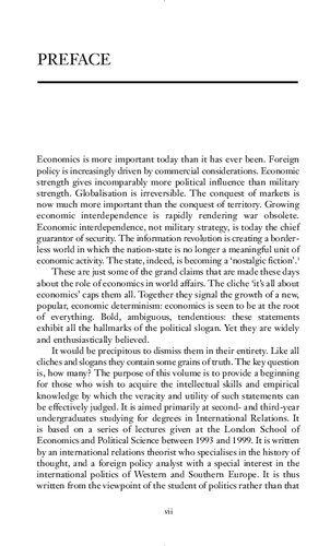 The Economic Factor In International Relations Spyros Economides Peter Wilson