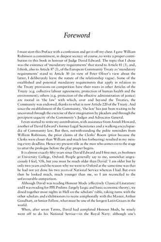 A True European Essays For Judge David Edward Mark Hoskins William Robinson Editors