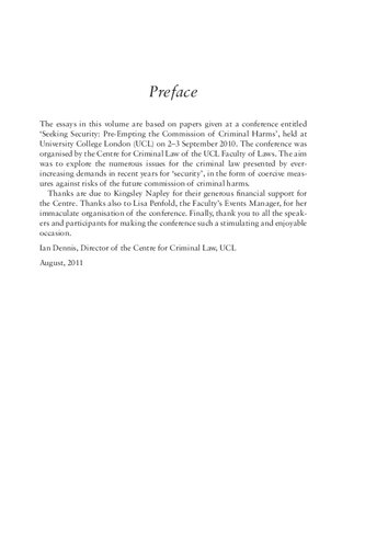 Seeking Security Preempting The Commission Of Criminal Harms Gr Sullivan Ian Dennis Editors