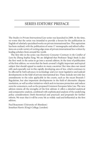 Electronic Consumer Contracts In The Conflict Of Laws Zheng Sophia Tang
