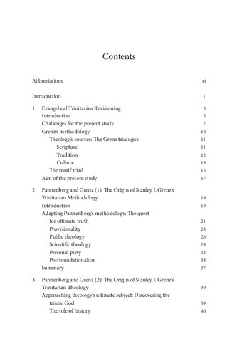 The Trinitarian Theology Of Stanleyj Grenz Jason S Sexton
