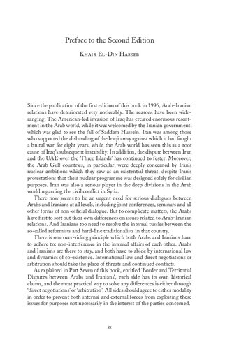 Arabiranian Relations Khair Eldin Haseeb Editor