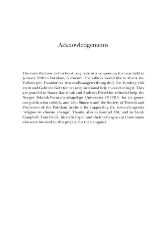 Religion In Environmental And Climate Change Suffering Values Lifestyles Dieter Gerten Sigurd Bergmann Editors