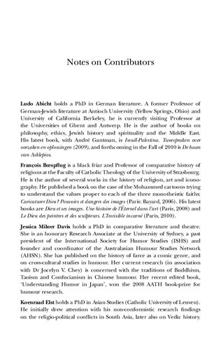 Humour And Religion Challenges And Ambiguities Hans Geybels Walter Van Herck Editors
